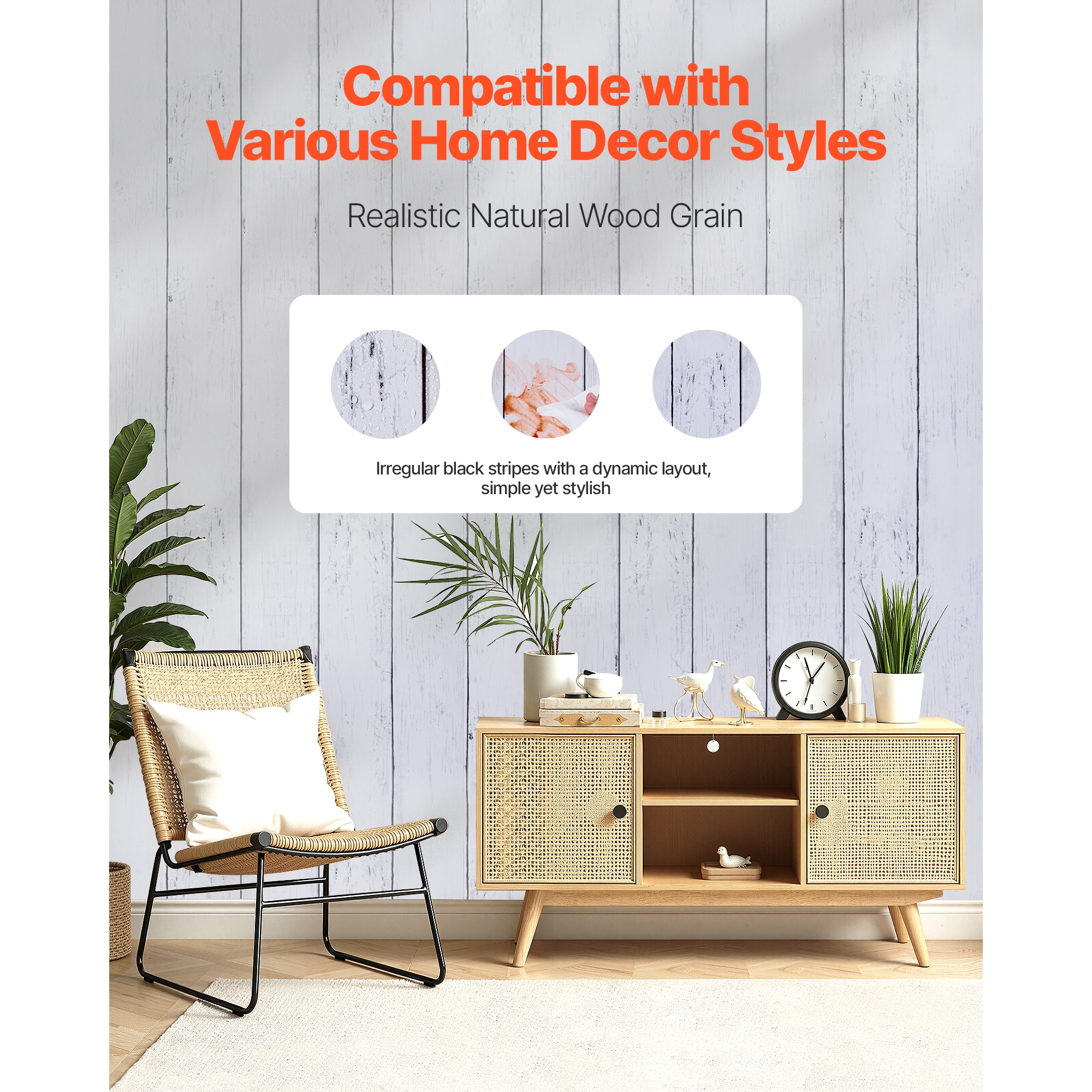 Peel And Stick Wallpaper, 17.7 X 472.4 Inch Contact Paper White Wood Textured Waterpoof Self Adhesive, Easy To Clean & Peel Wall Decorative Vinyl Roll For Bedroom Kitchen Bathroom Office Desk_maomaolike.com